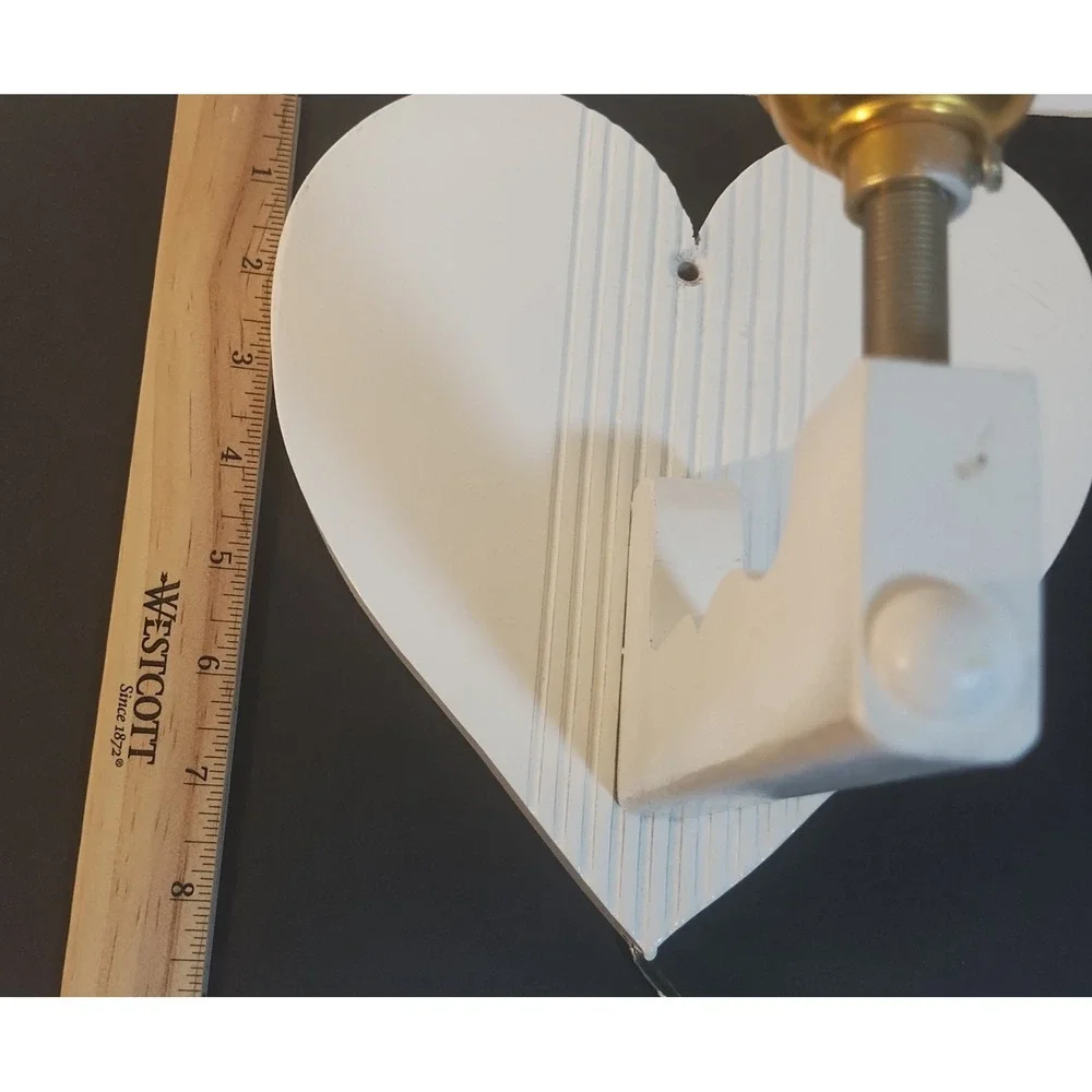 Heart Wood Wall Sconce Light Plug In Cottage Farmhouse Grannycore Rustic White
